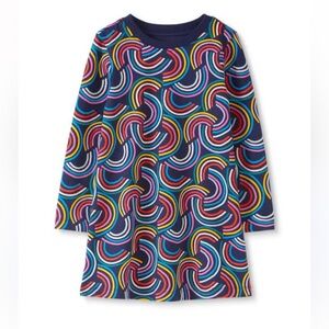 Hanna Andersson Geo Rainbow Long Sleeve T-Shirt Dress - Size 5
